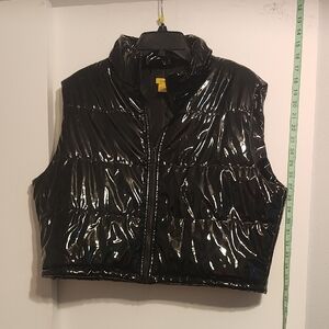 Glossy Black Puffer Vest